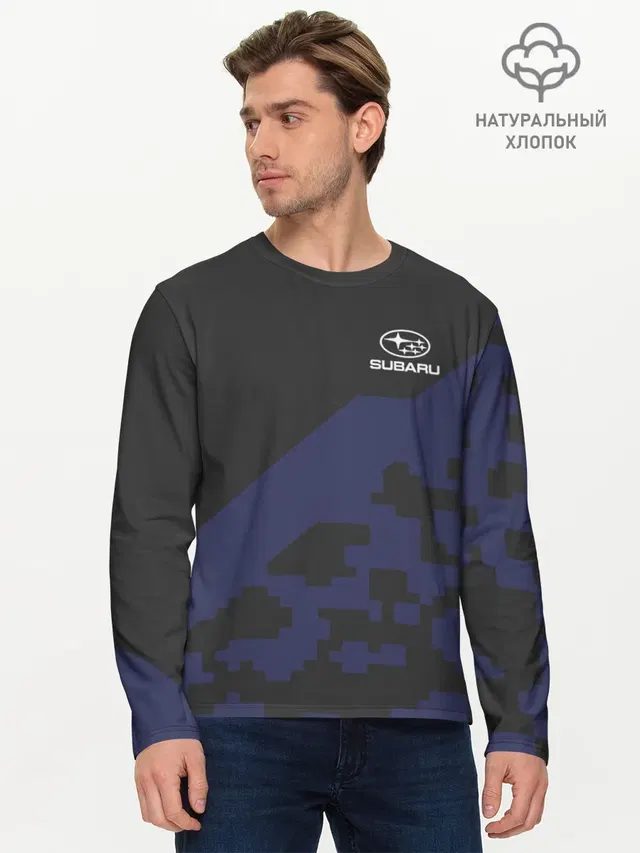 Мужской лонгслив базовый с принтом «Subaru — SUBARU SPORT»