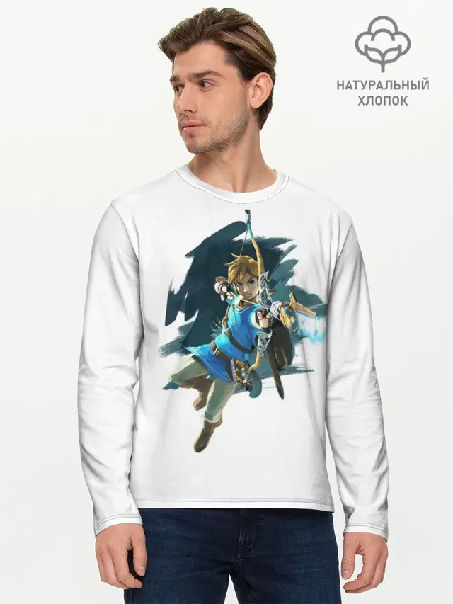 Мужской лонгслив базовый с принтом «The Legend of Zelda»