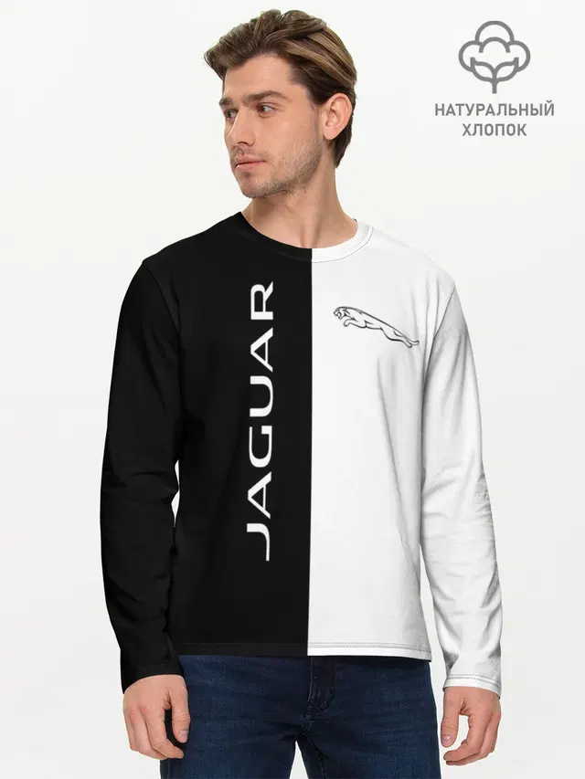 Мужской лонгслив базовый с принтом «Jaguar»