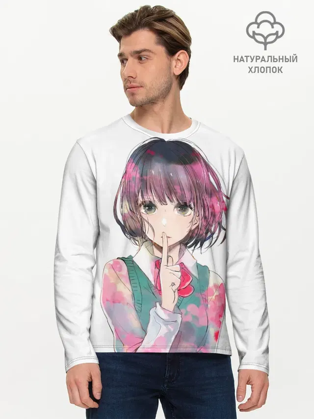 Мужской лонгслив базовый с принтом «Kuzu no Honkai»