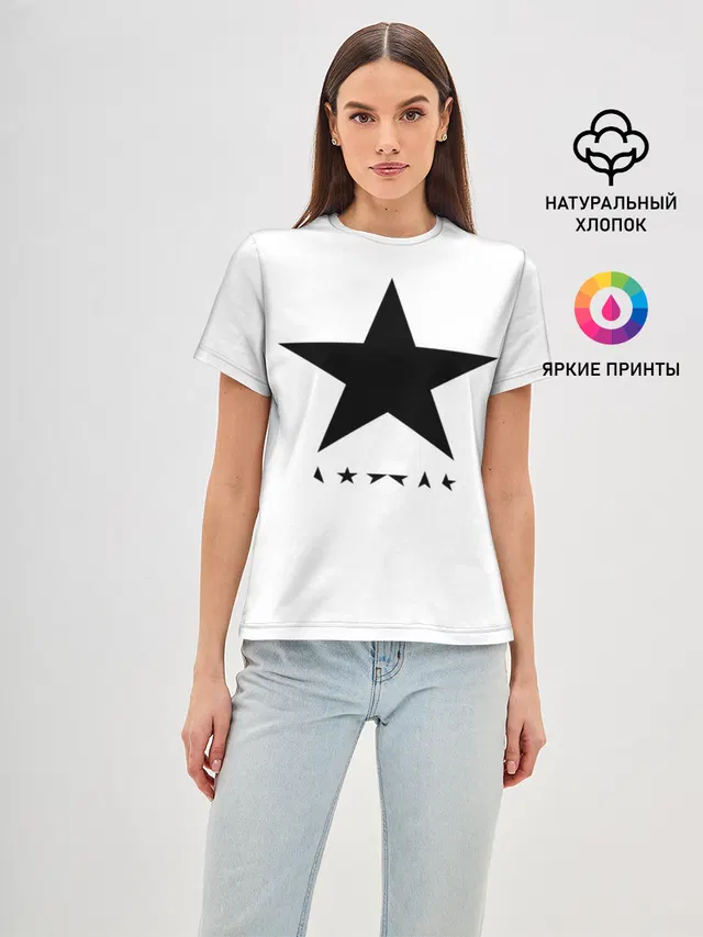 Женская базовая футболка с принтом «David Bowie — Blackstar - David Bowie»