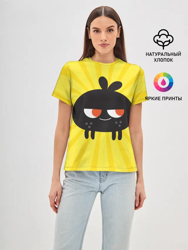 Женская базовая футболка с принтом «Toca Boca — Toca Boca Yellow»
