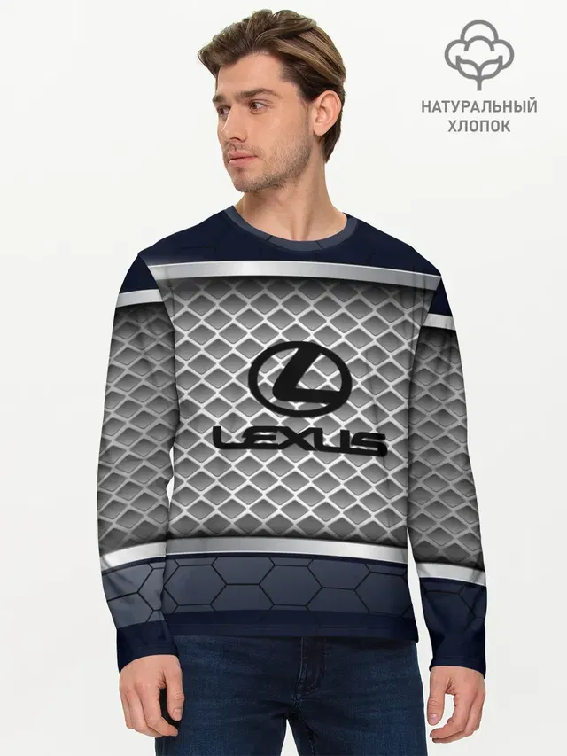 Мужской лонгслив базовый с принтом «Лексус — LEXUS SPORT»