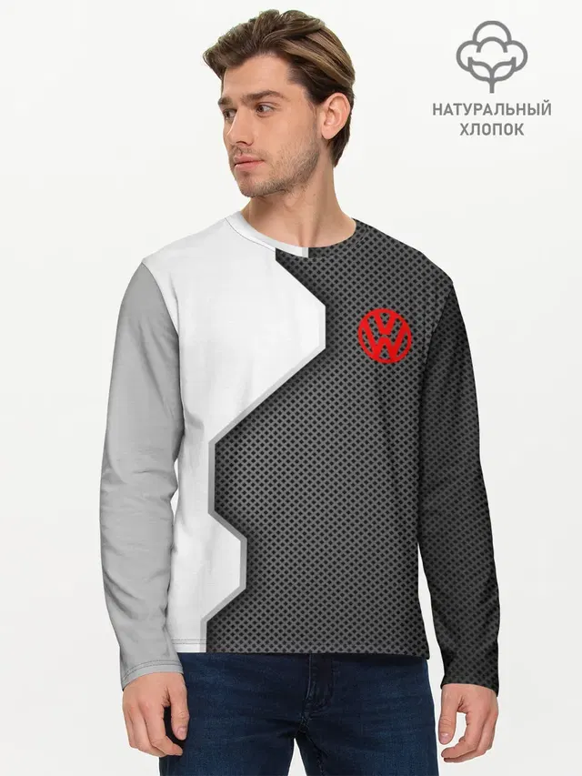 Мужской лонгслив базовый с принтом «Volkswagen — Volkswagen sport uniform auto»