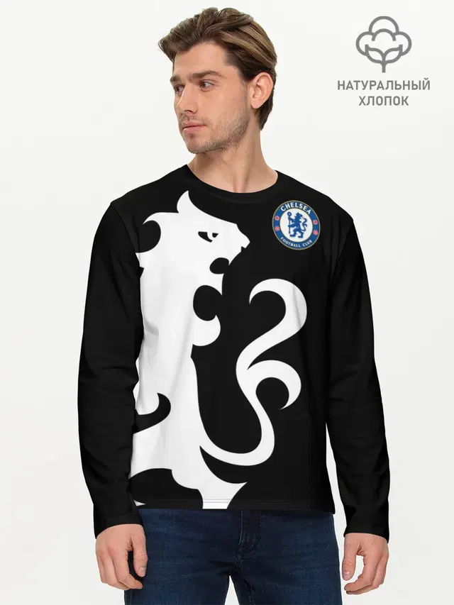 Мужской лонгслив базовый с принтом «Chelsea Exclusive»
