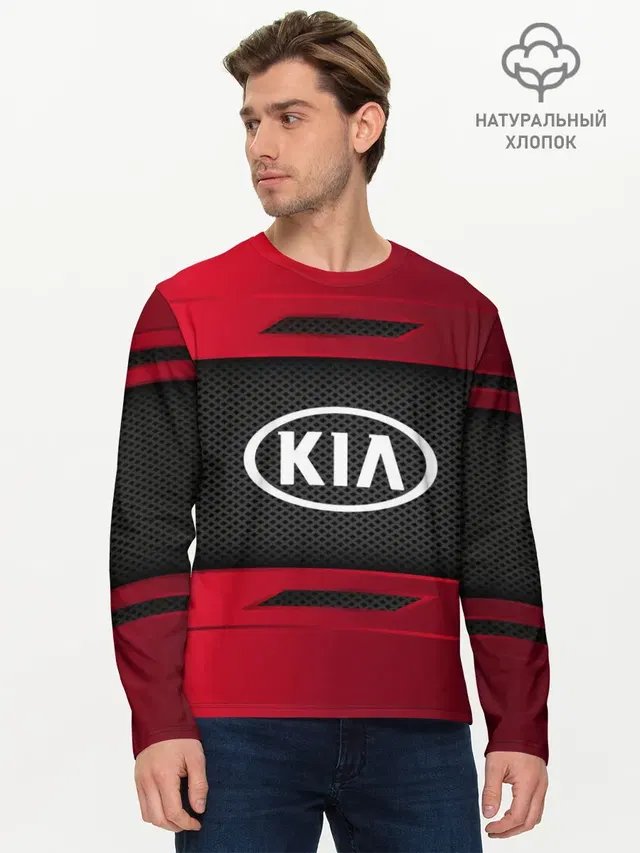 Мужской лонгслив базовый с принтом «KIA — KIA SPORT»