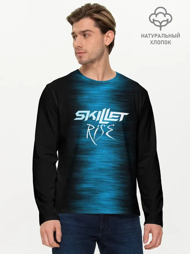 Мужской лонгслив базовый с принтом «Skillet Rise»