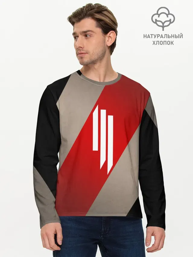 Мужской лонгслив базовый с принтом «Skrillex»