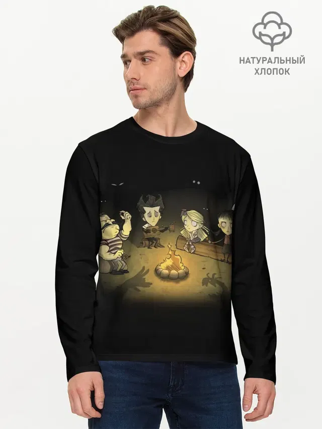 Мужской лонгслив базовый с принтом «Dont Starve»