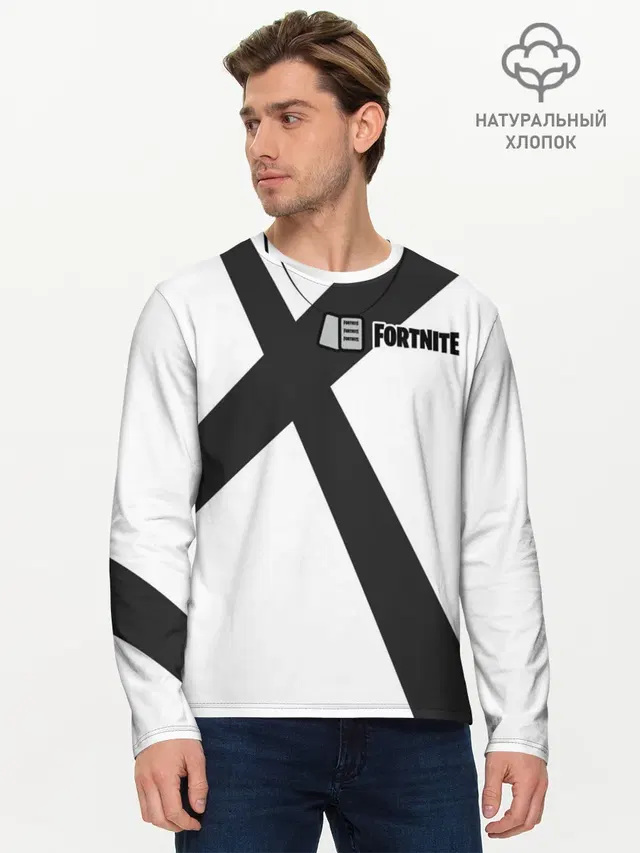 Мужской лонгслив базовый с принтом «Фортнайт — Fortnite: Гренадёр»