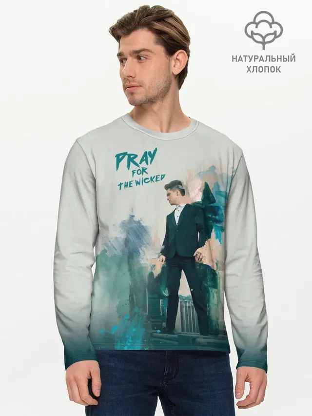 Мужской лонгслив базовый с принтом «Panic! At the disco — Brendon Urie»