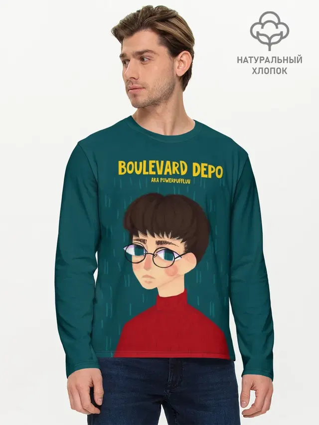 Мужской лонгслив базовый с принтом «Boulevard Depo — Powerpuff Luv»