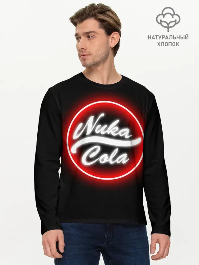 Мужской лонгслив базовый с принтом «Nuka-Cola»