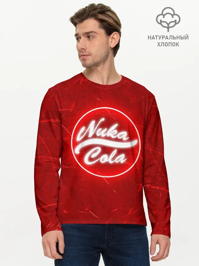 Мужской лонгслив базовый с принтом «Nuka-Cola»