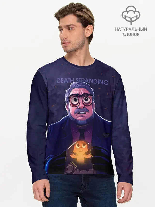 Мужской лонгслив базовый с принтом «Guillermo del Toro»