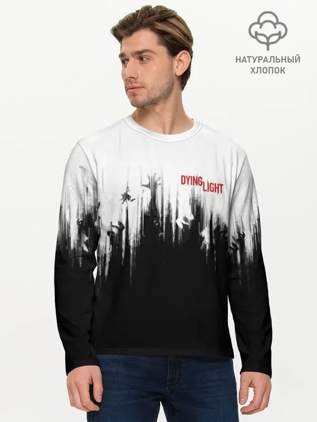 Мужской лонгслив базовый с принтом «Dying Light»