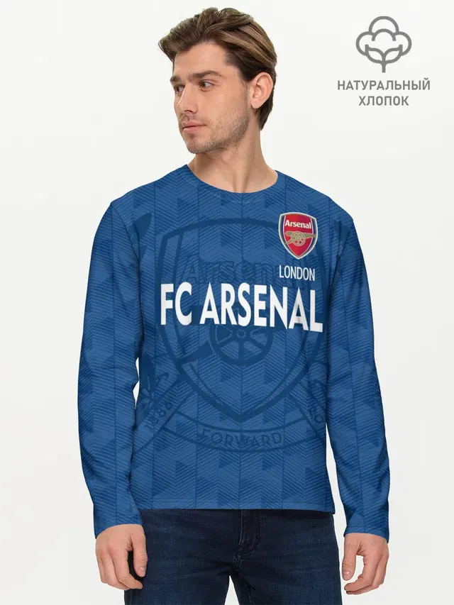 Мужской лонгслив базовый с принтом «Arsenal Football Club — FC Arsenal»