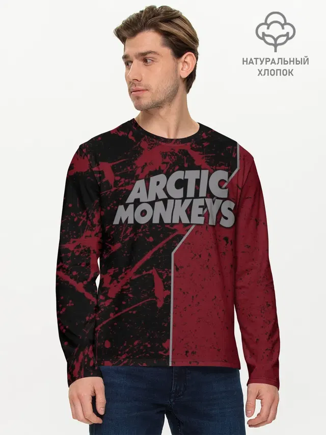 Мужской лонгслив базовый с принтом «Arctic Monkeys»