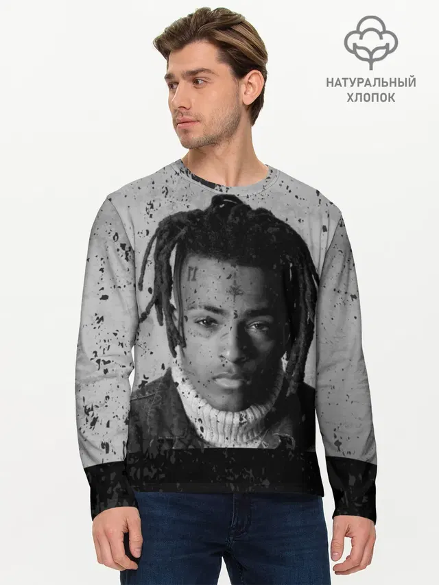 Мужской лонгслив базовый с принтом «XXXtentacion»