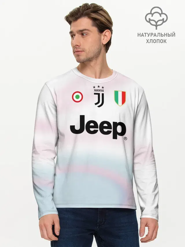 Мужской лонгслив базовый с принтом «Криштиану Роналду — Ronaldo 18-19 EA Sports»