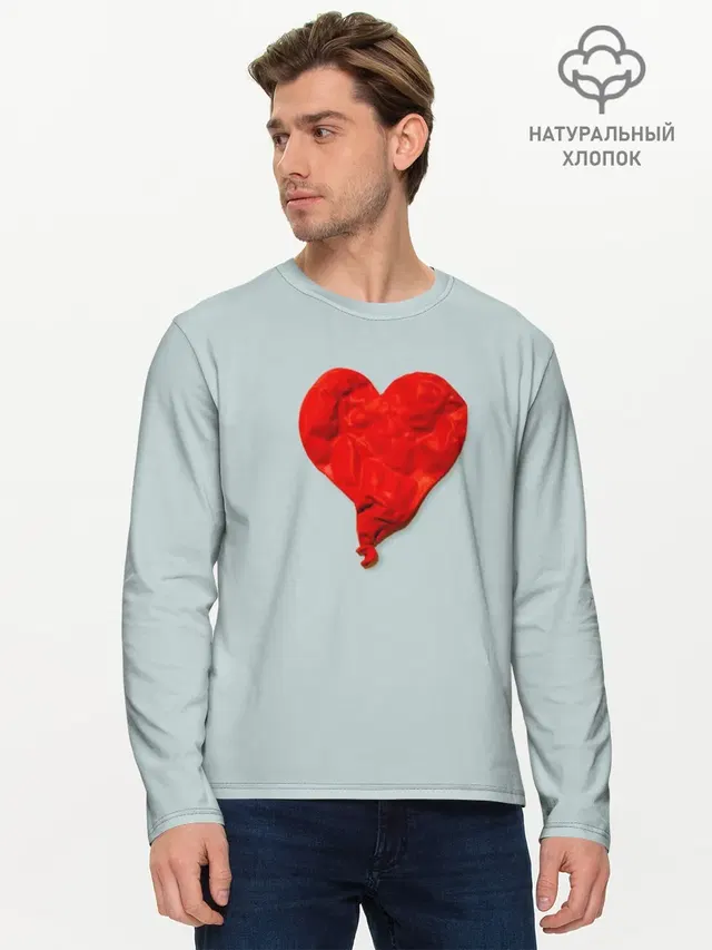 Мужской лонгслив базовый с принтом «Kanye West — Kanye West Heartbreak»