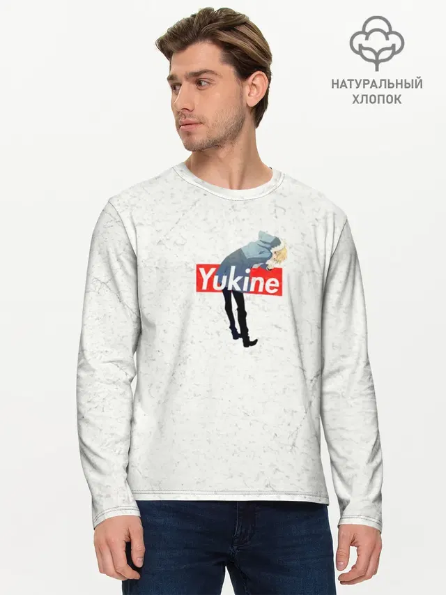 Мужской лонгслив базовый с принтом «Yukine»
