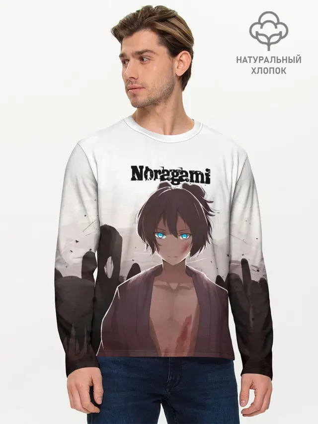 Мужской лонгслив базовый с принтом «NORAGAMI Yato»