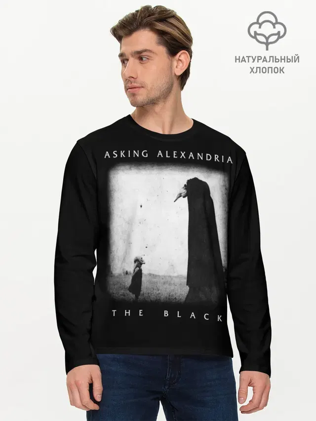 Мужской лонгслив базовый с принтом «Asking Alexandria»