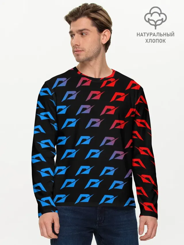 Мужской лонгслив базовый с принтом «pattern»