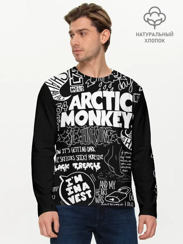 Мужской лонгслив базовый с принтом «Arctic Monkeys»