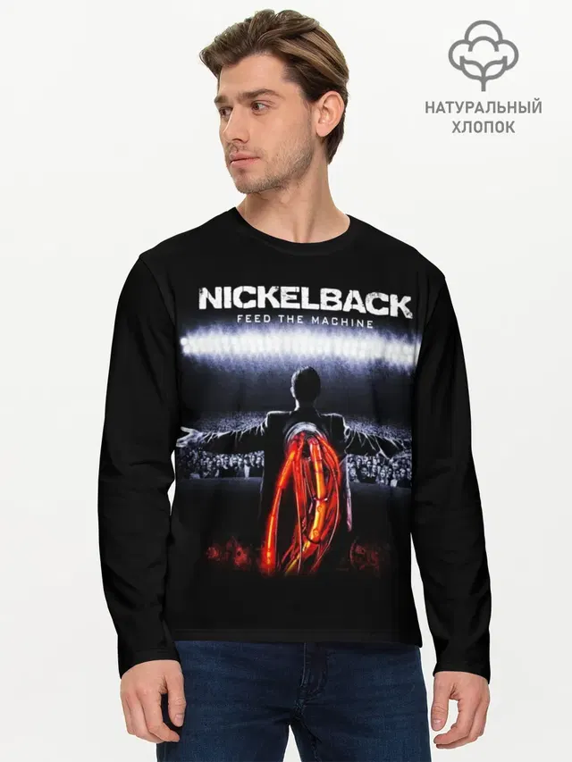 Мужской лонгслив базовый с принтом «Nickelback»