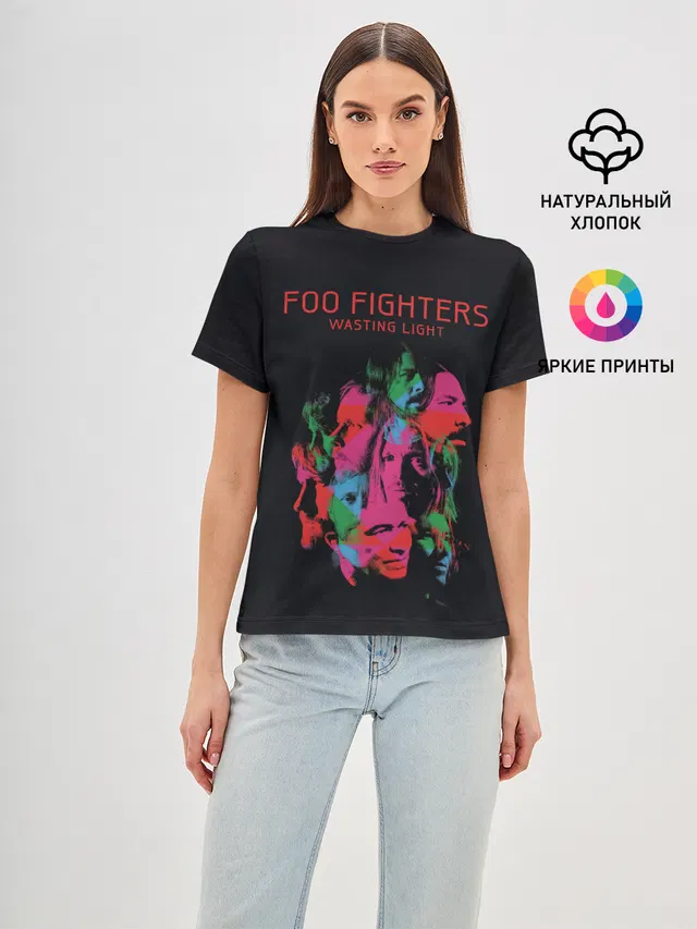 Женская базовая футболка с принтом «Foo Fighters — Wasting Light - Foo Fighters»