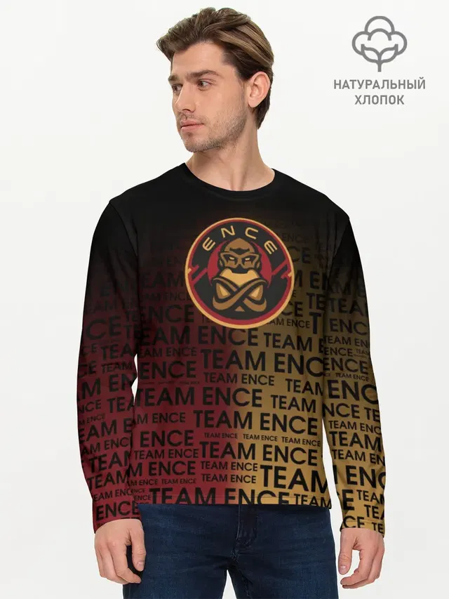 Мужской лонгслив базовый с принтом «Counter-Strike — TEAM ENCE»