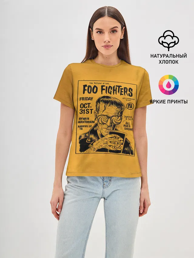 Женская базовая футболка с принтом «Foo Fighters — THE RETURN OF THE... FOO FIGHTERS»