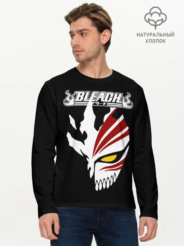 Мужской лонгслив базовый с принтом «BLEACH vector art»
