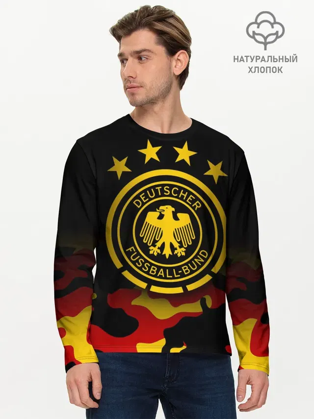 Мужской лонгслив базовый с принтом «Camouflage»