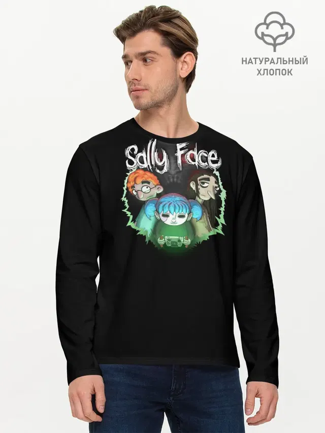 Мужской лонгслив базовый с принтом «Todd,Sally,Larry»