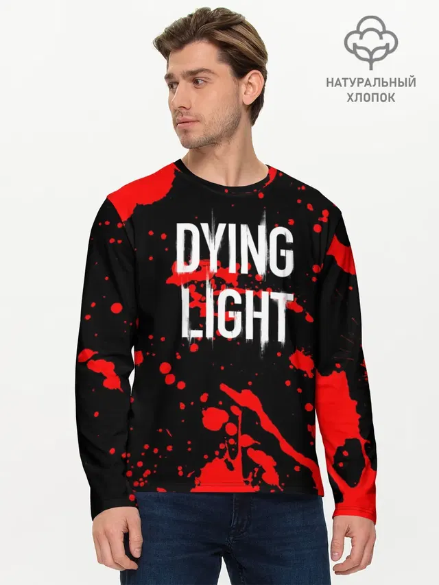 Мужской лонгслив базовый с принтом «Dying Light»