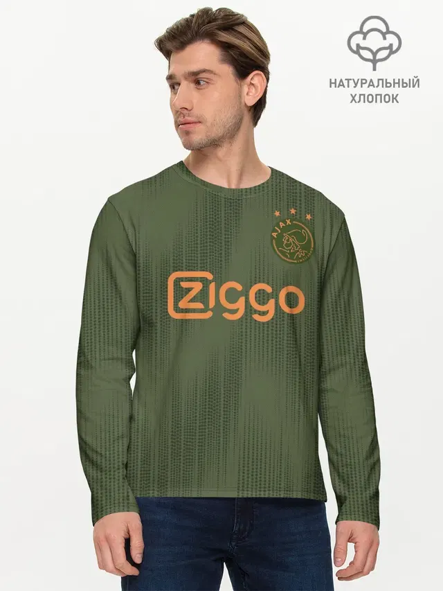 Мужской лонгслив базовый с принтом «Ajax away 19-20»