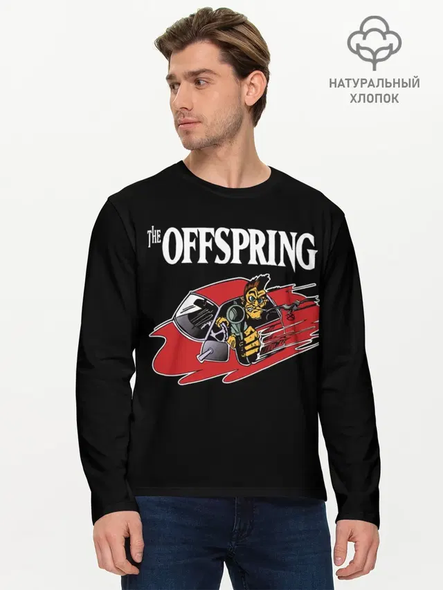 Мужской лонгслив базовый с принтом «Offspring»