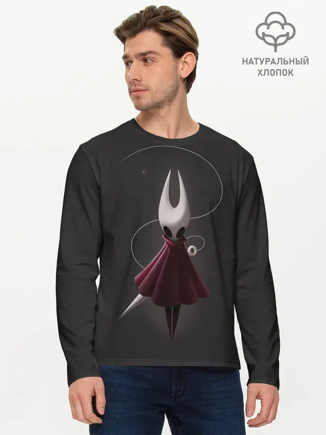 Мужской лонгслив базовый с принтом «Hornet (Hollow Knight)»