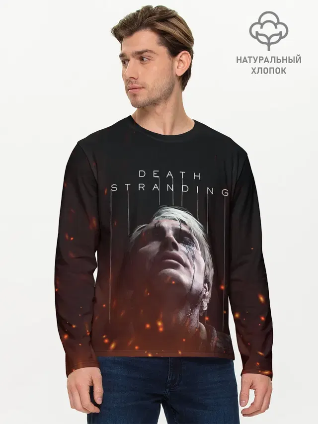Мужской лонгслив базовый с принтом «Death Stranding — DEATH STRANDING - Cliff»