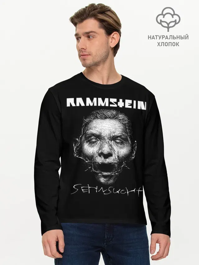 Мужской лонгслив базовый с принтом «Rammstein»