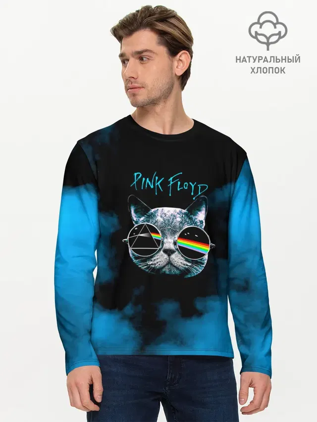 Мужской лонгслив базовый с принтом «Pink Floyd»