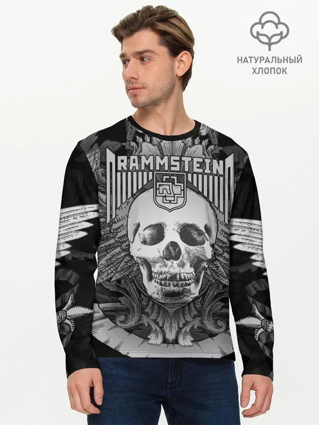 Мужской лонгслив базовый с принтом «Rammstein»