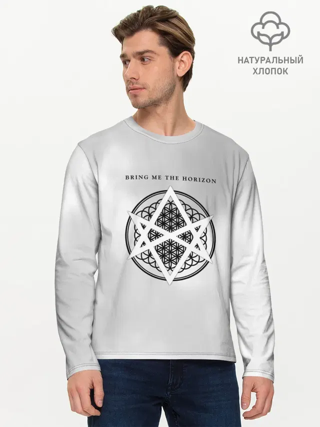 Мужской лонгслив базовый с принтом «Bring Me the Horizon»