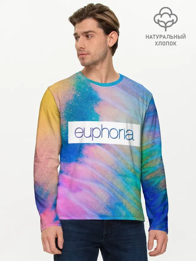 Мужской лонгслив базовый с принтом «Эйфория — сериал Euphoria»