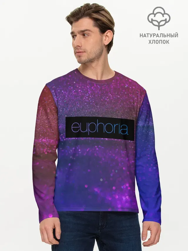 Мужской лонгслив базовый с принтом «Эйфория — сериал Euphoria»