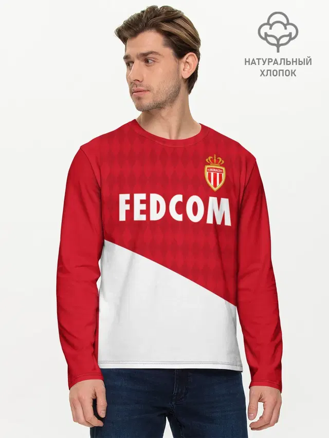 Мужской лонгслив базовый с принтом «Монако — Golovin home 19-20»