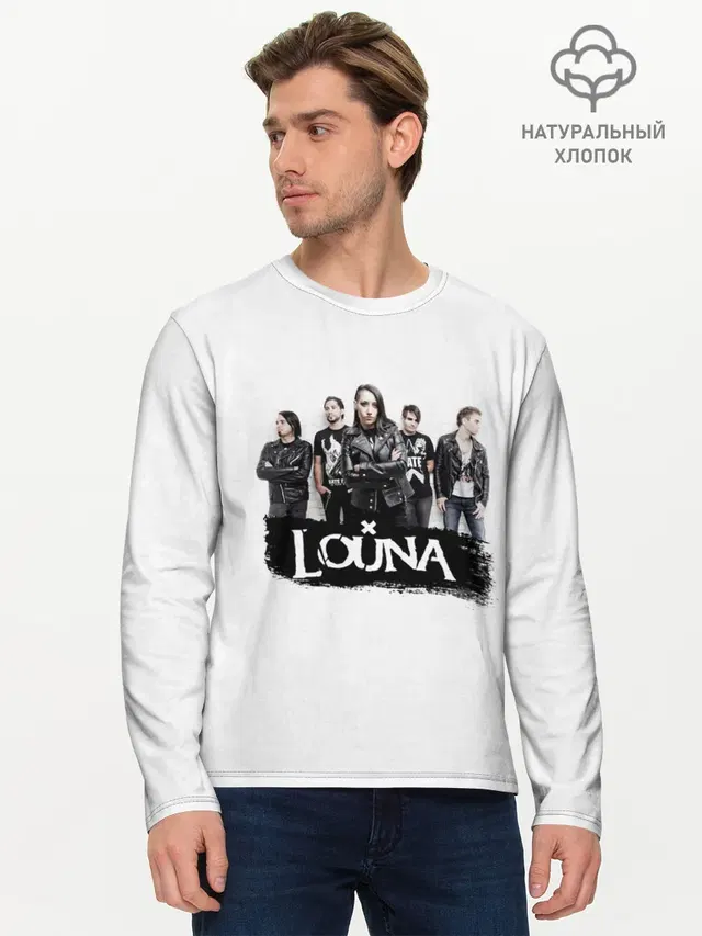 Мужской лонгслив базовый с принтом «Louna»